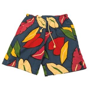 Vintage Bushwacker USA Beach Shorts Mens M Multicolor Floral Hawaiian 80s 90s